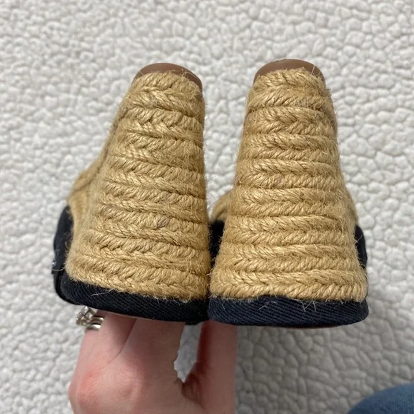 Circus Sam Edelman Black Espadrille Wedge Sandals Size 7.5 - Picture 9 of 13